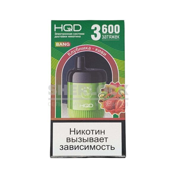 Электронная сигарета HQD BANG 3600 (Клубника Киви) купить с доставкой в СПб, по России и СНГ. Цена. Изображение №7. 