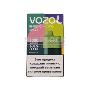 Электронная сигарета VOZOL ALIEN 3000 (Яблоко Манго Арбуз) купить с доставкой в СПб, по России и СНГ. Цена. Изображение №5.
