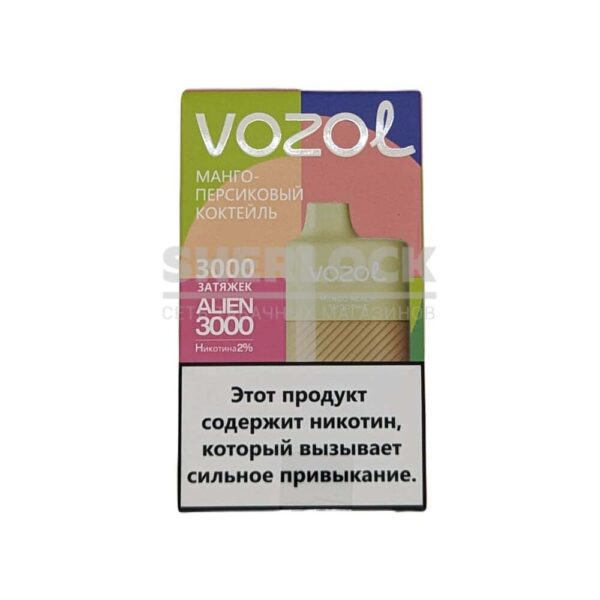 Электронная сигарета VOZOL ALIEN 3000 (Манго персиковый коктейль) купить с доставкой в СПб, по России и СНГ. Цена. Изображение №4.
