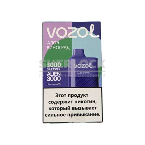 Электронная сигарета VOZOL ALIEN 3000 (Алое виноград) купить с доставкой в СПб, по России и СНГ. Цена. Изображение №6. 