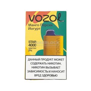 Электронная сигарета VOZOL STAR 4000 (Манго персиковый йогурт) купить с доставкой в СПб, по России и СНГ. Цена. Изображение №2.