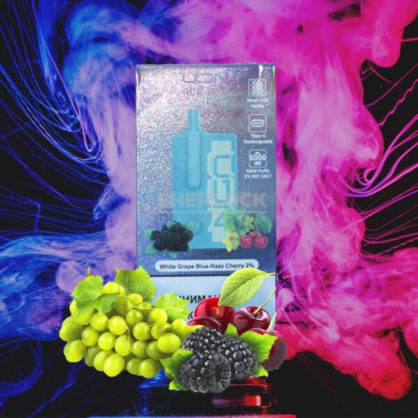 UDN ACE BAR 5000 White Grape Blue-Raz Cherry (Белый Виноград Черника Малина Вишня) купить с доставкой в СПб, по России и СНГ. Цена. Изображение №6. 