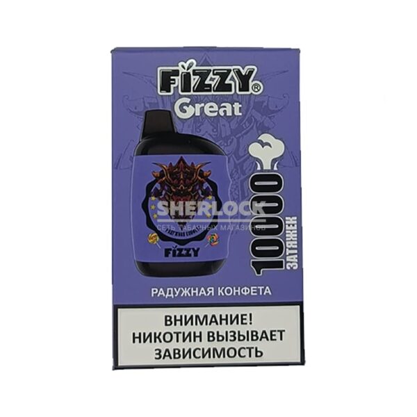 Электронная сигарета FIZZY GREAT 10000 (Радужные конфеты) купить с доставкой в СПб, по России и СНГ. Цена. Изображение №6. 