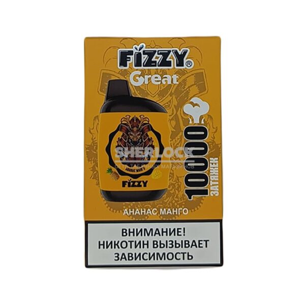 Электронная сигарета FIZZY GREAT 10000 (Ананас манго) купить с доставкой в СПб, по России и СНГ. Цена. Изображение №6. 