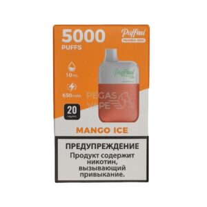 Электронная сигарета PUFFMI DX Mesh Box 5000 (Ледяной манго) купить с доставкой в СПб, по России и СНГ. Цена. Изображение №8.