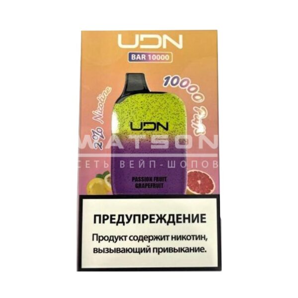 Электронная сигарета UDN BAR 10000 (Маракуйя фрукт грейпфрут) купить с доставкой в СПб, по России и СНГ. Цена. Изображение №6. 