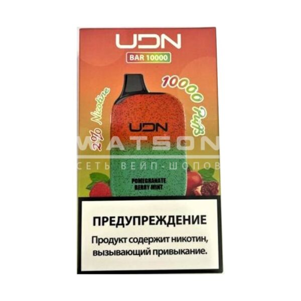 Электронная сигарета UDN BAR 10000 (Гранат ягода мята) купить с доставкой в СПб, по России и СНГ. Цена. Изображение №6. 