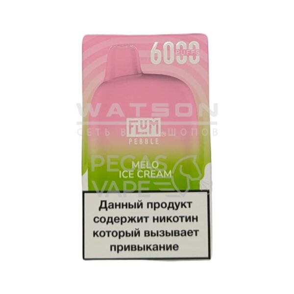 Электронная сигарета FLUM PEBBLE 6000 (Мороженое Мело) купить с доставкой в СПб, по России и СНГ. Цена. Изображение №6. 