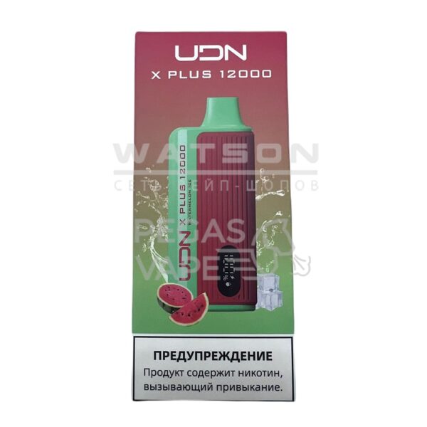 Электронная сигарета UDN X PLUS 12000 (Ледяной арбуз) купить с доставкой в СПб, по России и СНГ. Цена. Изображение №6. 