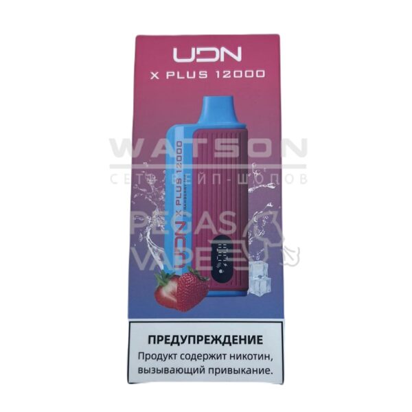 Электронная сигарета UDN X PLUS 12000 (Клубничный лед) купить с доставкой в СПб, по России и СНГ. Цена. Изображение №6. 