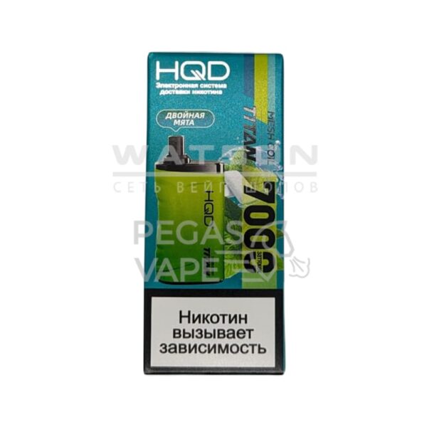 Электронная сигарета HQD TITAN 7000 (Двойная мята) купить с доставкой в СПб, по России и СНГ. Цена. Изображение №6. 