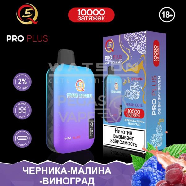 Электронная сигарета Q5 PRO Plus Strong (Черника малина виноград) купить с доставкой в СПб, по России и СНГ. Цена. Изображение №6. 