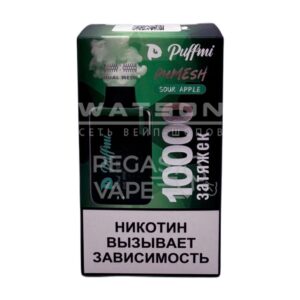Электронная сигарета PuffMi DUMESH 10000 (Кислое яблоко) купить с доставкой в СПб, по России и СНГ. Цена. Изображение №14. 
