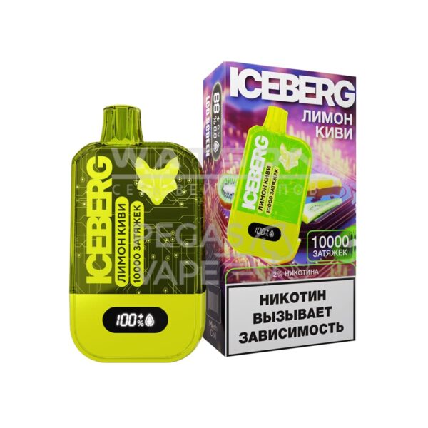 Электронная сигарета ICEBERG MINI 10000 (Лимон киви) купить с доставкой в СПб, по России и СНГ. Цена. Изображение №6. 